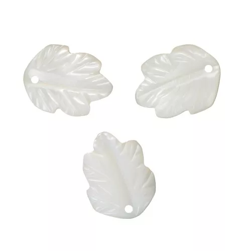 Pendentif feuille en Nacre 12 mm x1
