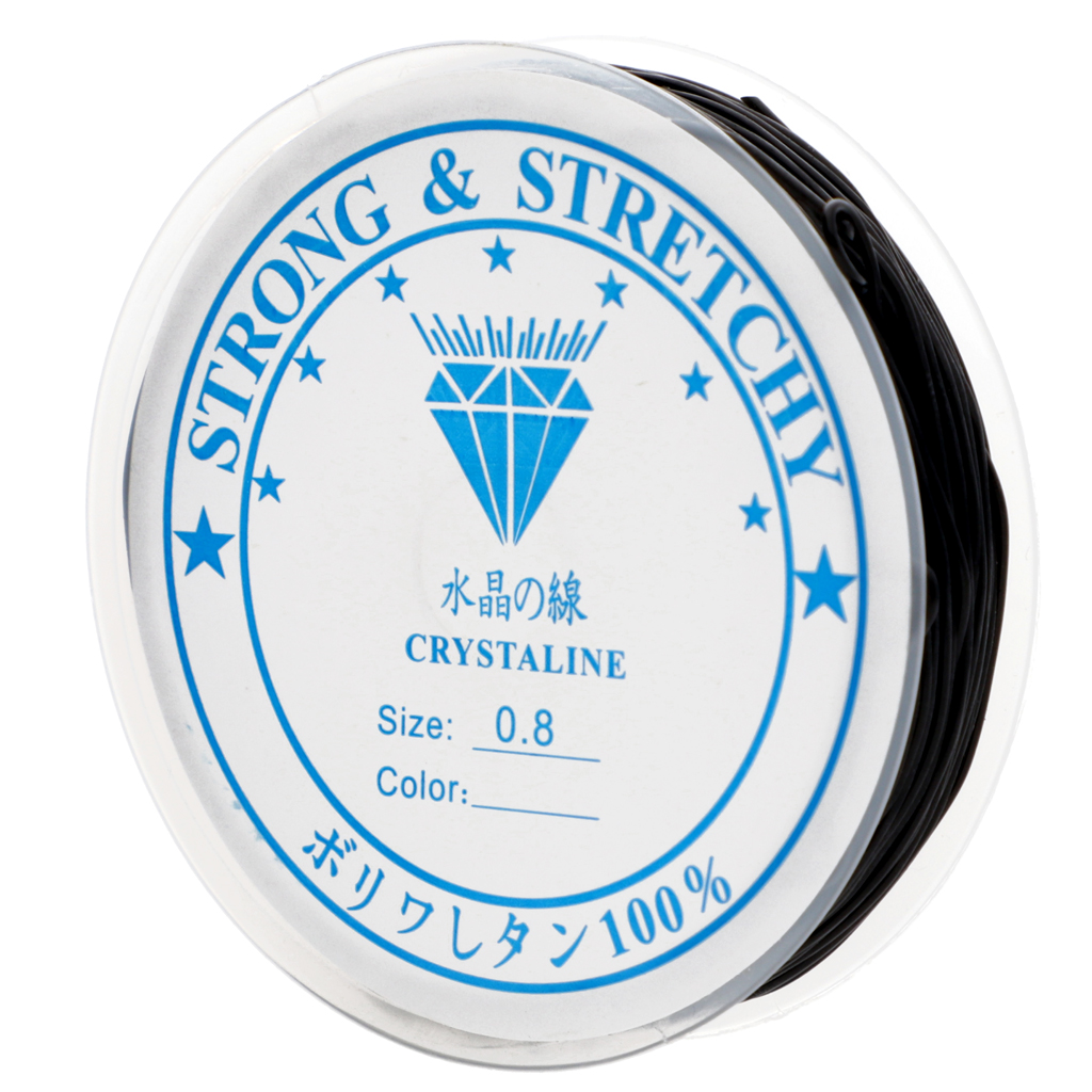 Fil élastique 0.80 mm Crystal Tec Noir x 6 m - Perles & Co