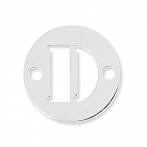 Intercalaire rond 2 trous lettre D 8.5 mm en Argent 925 x1