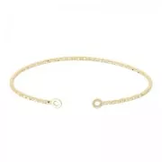 Bracelet jonc diamanté réglable 2 anneaux 1.4x165 mm - Plaqué Or 3 microns x1