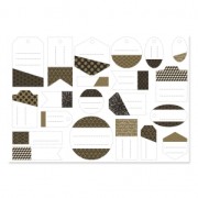 Assortiment d'étiquettes cadeaux fêtes anniversaires 4-8 cm Noir/Doré x21