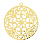 Pendentif laser cut léger rond 30 mm doré x1|raw }}