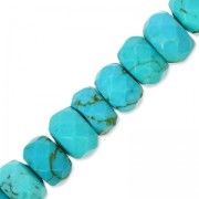 Perles Rondelles facettées 6 mm imitation Turquoise x39cm|raw }}