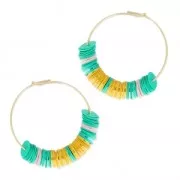 Sequins en plastique  imitation perles Heishi 6 mm Bordeaux x50g