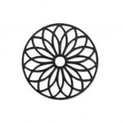 Intercalaire laser cut rosace 24 mm black nickel x1