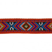 Galon fantaisie ethnique losanges 18 mm Rouge/Green Turquoise x50cm|raw }}