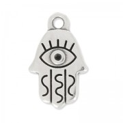 Breloque main de Fatma 17.5x11 mm Placage Argent fin vieilli x1