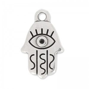 Breloque main de Fatma 17.5x11 mm Placage Argent fin vieilli x1