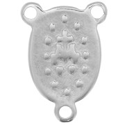 Intercalaire Vierge pour chapelet 18x13 mm - Rhodié x1