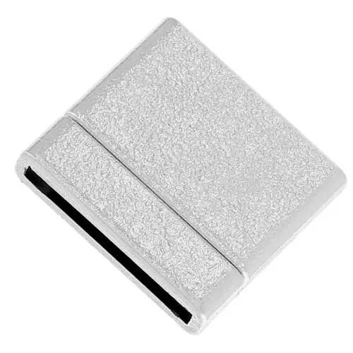 Fermoir aimanté 22 mm pour lacet de 2 mm - Argenté effet diamanté x1