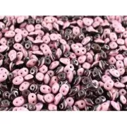 SuperDuo Duet 2,5x5 mm Bicolore Black/Opaque Light Rose Ceramic Look  x10g