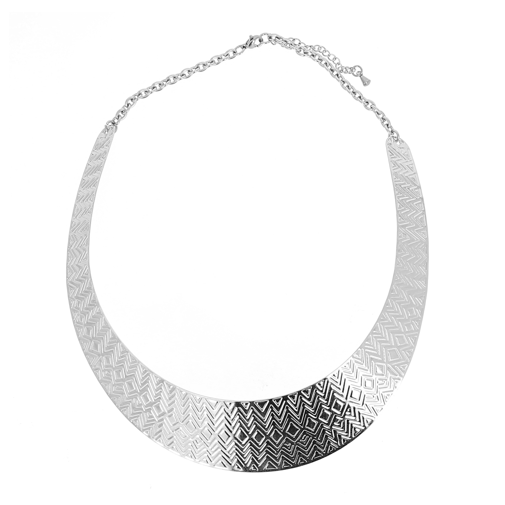 Collier Rigide Torque Maille Palmier - Acier Inoxydable - 42 Cm - Bijouxia