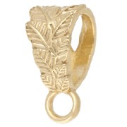 Attache pendentif décor feuille 12 mm - Argent 925 doré à l'or fin x1