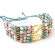 Intercalaire martelé 8 rangs 21x15 mm doré rose satiné x1