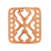 Intercalaire martelé 7 rangs 18x16.5 mm doré rose satiné x1