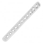 Intercalaire 11 rangs martelé 39.5x4 mm Placage Argent fin vieilli x1