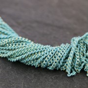 Chaîne maille gourmette 1.5 mm Bleu Ciel/doré x1m