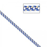 Chaîne maille gourmette 1.5 mm Bleu Dur/doré x1m|raw }}