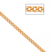 Chaîne maille gourmette 1.5 mm Orange/doré x1m