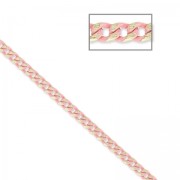 Chaîne maille gourmette 1.5 mm Rose/doré x1m