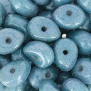 Perles en verre Tico Beads 5x7 mm Chalkwhite Blue Ceramic Look x25|raw }}