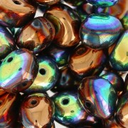 Perles en verre Tico Beads 5x7 mm Jet Glittery Bronze x25|raw }}
