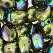 Perles en verre Tico Beads 5x7 mm Jet Glittery Gold x25|raw }}