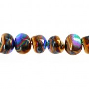 Perles en verre Tico Beads 5x7 mm Jet Glittery Gold x25