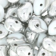 Perles en verre Tico Beads 5x7 mm Opaque White Argent x25|raw }}