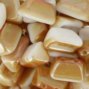 Perles en verre Roofy Beads 5x8 mm Opaque White Orange Rainbow x25|raw }}