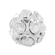 Perle ronde Strass 6 mm argenté Crystal