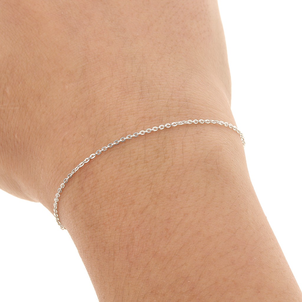 Chaîne Bébé/Enfant Argent 925 Rhodié Maille Forçat Diamantée 1 Mm – 32 à 40 Cm – PLANETYS