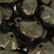 Perles en verre Ufo Beads 7x11 mm Jet Luster Rose Gold Topaz x20|raw }}