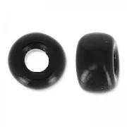 Perles gros trous - Pony Beads 9 mm - Preciosa - Jet x15