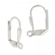 Dormeuses goutte 14 mm avec anneau à décorer Placage argent fin x2