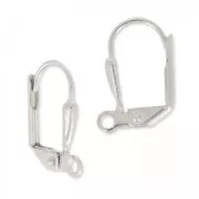 Dormeuses goutte 14 mm avec anneau à décorer Placage argent fin x2