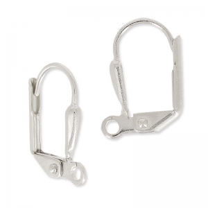 Dormeuses goutte 14 mm avec anneau à décorer Placage argent fin x2