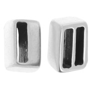 Poussoir stoppeur pour lacet plat 10x2 mm - Placage Argent fin vieilli x1|raw }}
