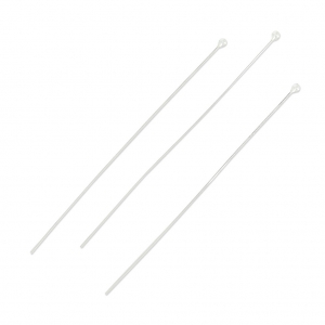 Clous tête boule 50x0.5 mm en Argent 925 x10