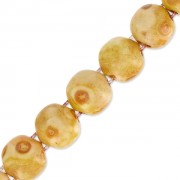 Perles en verre Dobble Beads 2 trous 8 mm Chalkwhite Travertin x20|raw }}