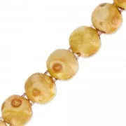 Perles en verre Dobble Beads 2 trous 8 mm Chalkwhite Travertin x20