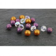 Perles en verre Dobble Beads 2 trous 8 mm Copper Metallic Mat x20