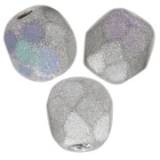 Facettes 4 mm Crystal Glittery Silver Mat x50