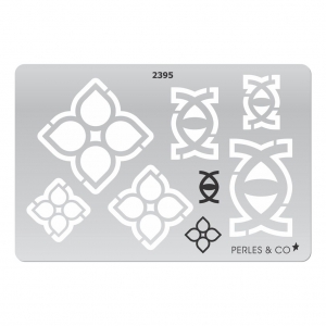 Gabarit rigide pour pâte polymère 152x100 mm motifs Fleurs et Oeils