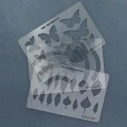 Gabarit rigide pour pâte polymère 152x100 mm motifs Fleurs et Oeils