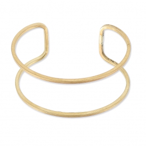 Bracelet Manchette Vintage Années 80 - Fil De Fer Chromé - Style Moderniste - Sans Marque