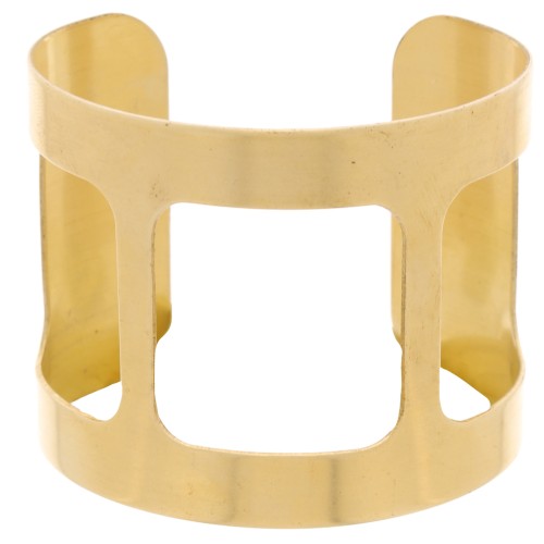 Bracelet jonc plat ajouré en laiton brut 49x145 mm à décorer x1