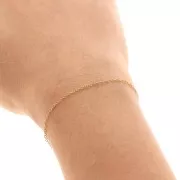 Chaîne fine maille Forçat ovale 1.3 mm - Doré à l'or fin x1m