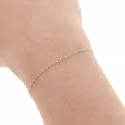 Chaîne fine maille Forçat ovale 0.9 mm Doré à l'or fin x1m