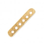 Intercalaire 6 rangs martelé 19x4 mm Doré à l'or fin satiné x1|raw }}